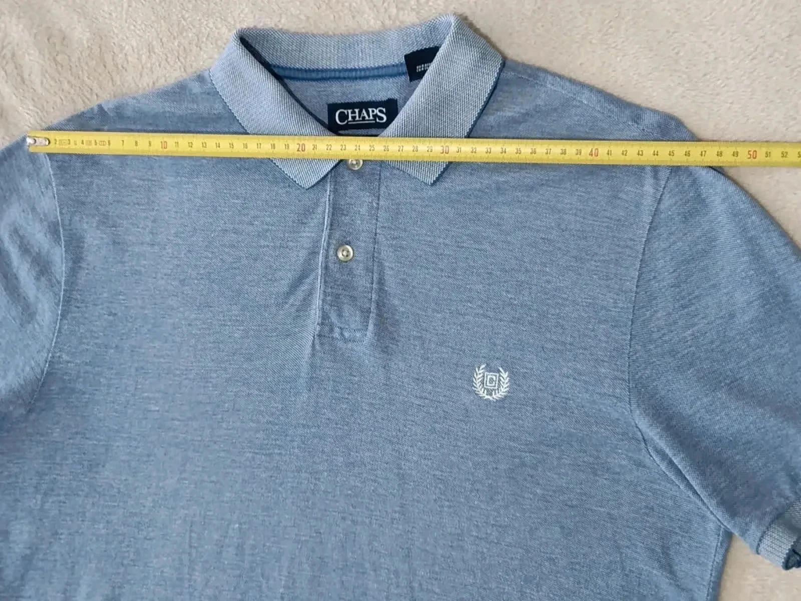 Blue Heather Chaps Polo Embroidered Logo Size M – photo 12